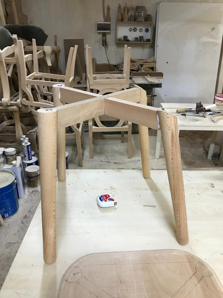 Bent ply chair legs